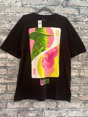 Wicked Graphic Short Sleeve Tee - Black with Neon Pink & Lime NWT smoke/pet free